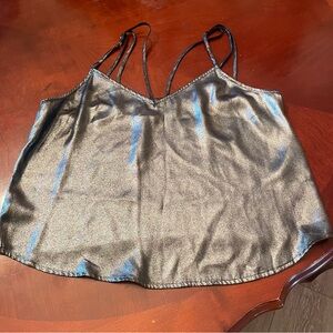 Abercrombie & Fitch Gunmetal Foil Crepe Cami